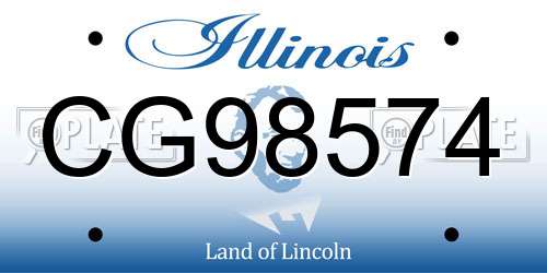 CG98574 Illinois License Plate