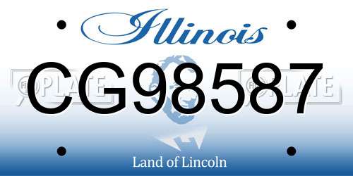 CG98587 Illinois License Plate