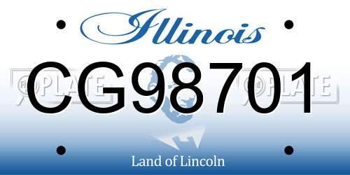 CG98701 Illinois License Plate