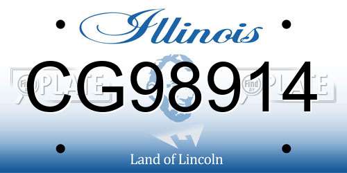 CG98914 Illinois License Plate