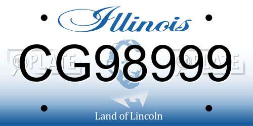 CG98999 Illinois License Plate