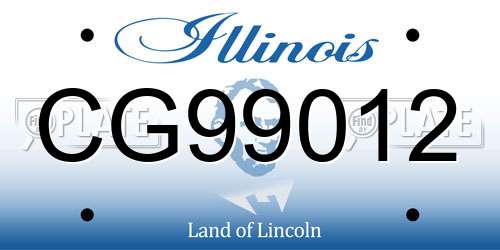 CG99012 Illinois License Plate