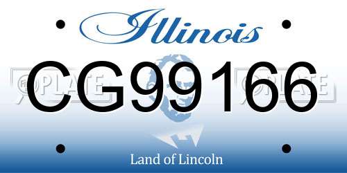 CG99166 Illinois License Plate