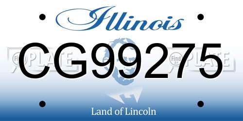 CG99275 Illinois License Plate