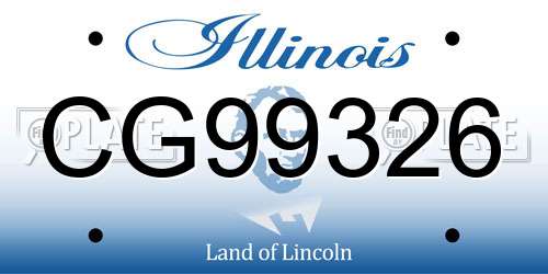 CG99326 Illinois License Plate