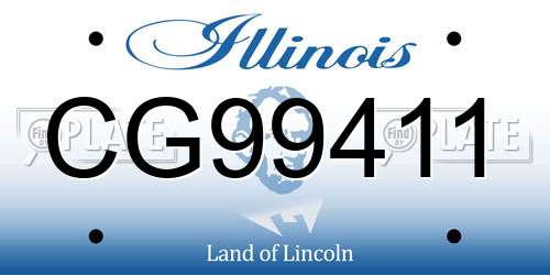 CG99411 Illinois License Plate