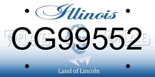 CG99552 Illinois License Plate