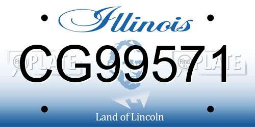 CG99571 Illinois License Plate