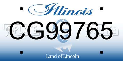 CG99765 Illinois License Plate