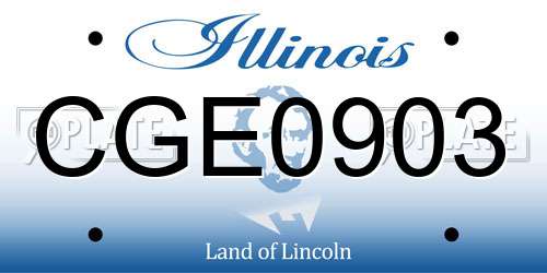 CGE0903 Illinois License Plate
