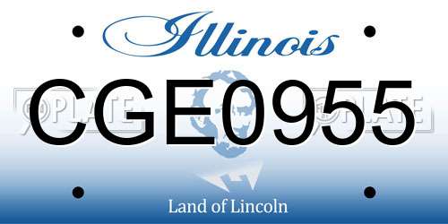 CGE0955 Illinois License Plate