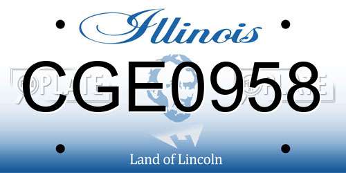 CGE0958 Illinois License Plate
