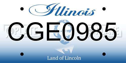 CGE0985 Illinois License Plate