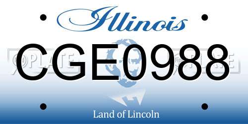 CGE0988 Illinois License Plate