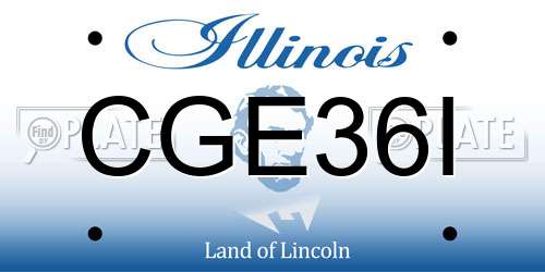 CGE36I Illinois License Plate