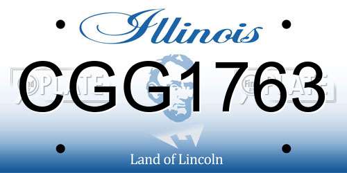 CGG1763 Illinois License Plate