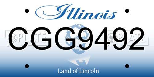 CGG9492 Illinois License Plate