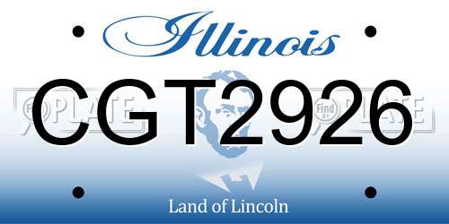 CGT2926 Illinois License Plate