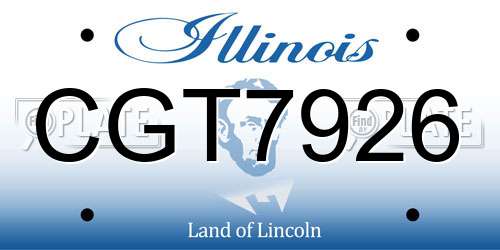 CGT7926 Illinois License Plate