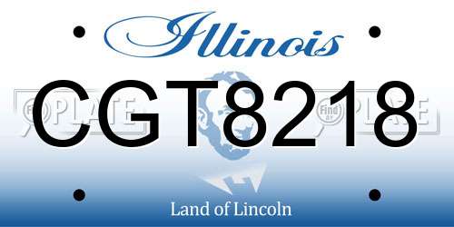 CGT8218 Illinois License Plate