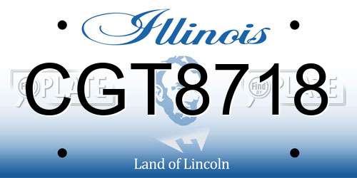 CGT8718 Illinois License Plate