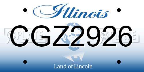 CGZ2926 Illinois License Plate