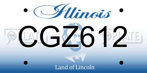 CGZ612 Illinois License Plate