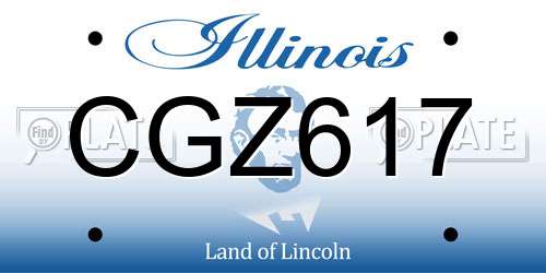 CGZ617 Illinois License Plate