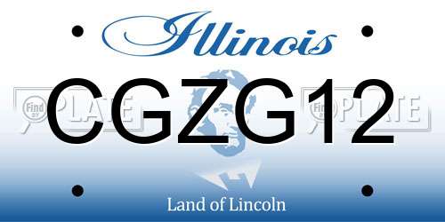 CGZG12 Illinois License Plate