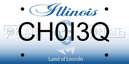 CH0I3Q Illinois License Plate