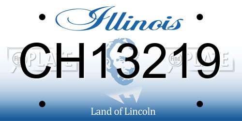 CH13219 Illinois License Plate