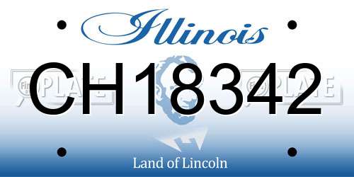 CH18342 Illinois License Plate