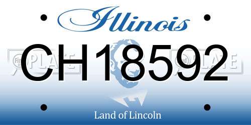 CH18592 Illinois License Plate