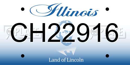 CH22916 Illinois License Plate