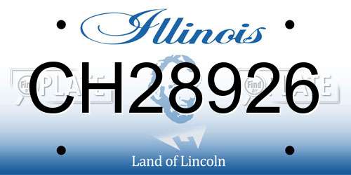 CH28926 Illinois License Plate
