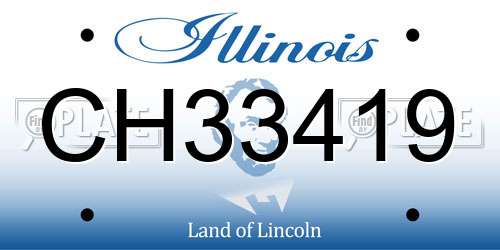 CH33419 Illinois License Plate