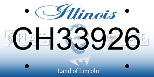 CH33926 Illinois License Plate