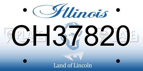 CH37820 Illinois License Plate