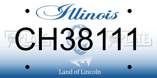 CH38111 Illinois License Plate