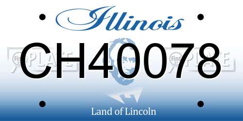 CH40078 Illinois License Plate