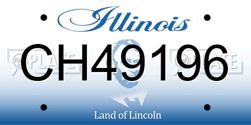 CH49196 Illinois License Plate