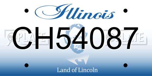 CH54087 Illinois License Plate