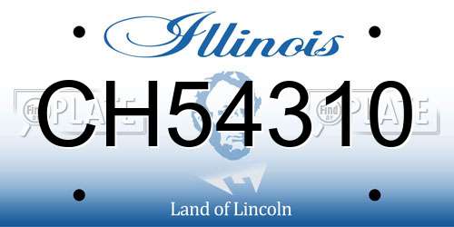 CH54310 Illinois License Plate