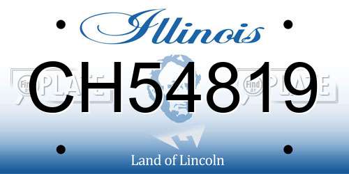 CH54819 Illinois License Plate