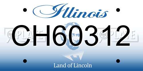 CH60312 Illinois License Plate