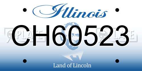 CH60523 Illinois License Plate