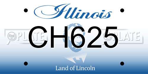 CH625 Illinois License Plate