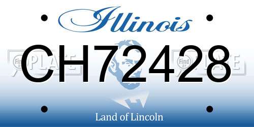 CH72428 Illinois License Plate
