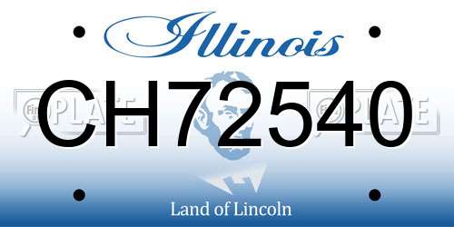 CH72540 Illinois License Plate