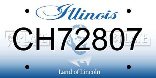 CH72807 Illinois License Plate